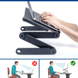 Adjustable Laptop Stand, RAINBEAN Laptop Desk with 2 CPU Cooling USB Fans for Bed Aluminum Lap Workstation Desk with Mouse Pad, Foldable Cook Book Stand Notebook Holder Sofa,Amazon Banned