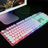 Colorful Crystal Luminous Wired Keyboard Mouse Set