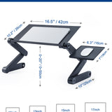 Adjustable Laptop Stand, RAINBEAN Laptop Desk with 2 CPU Cooling USB Fans for Bed Aluminum Lap Workstation Desk with Mouse Pad, Foldable Cook Book Stand Notebook Holder Sofa,Amazon Banned